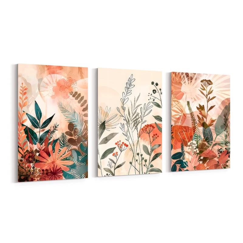 QUADRO CANVAS PLANTAS RETRÔ