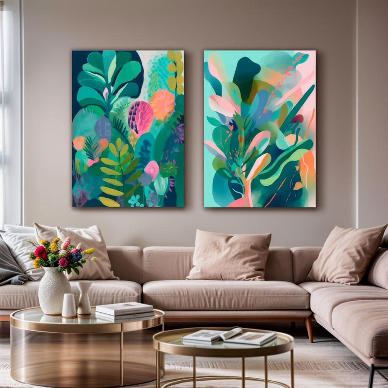 QUADRO CANVAS PLANTAS TROPICAIS